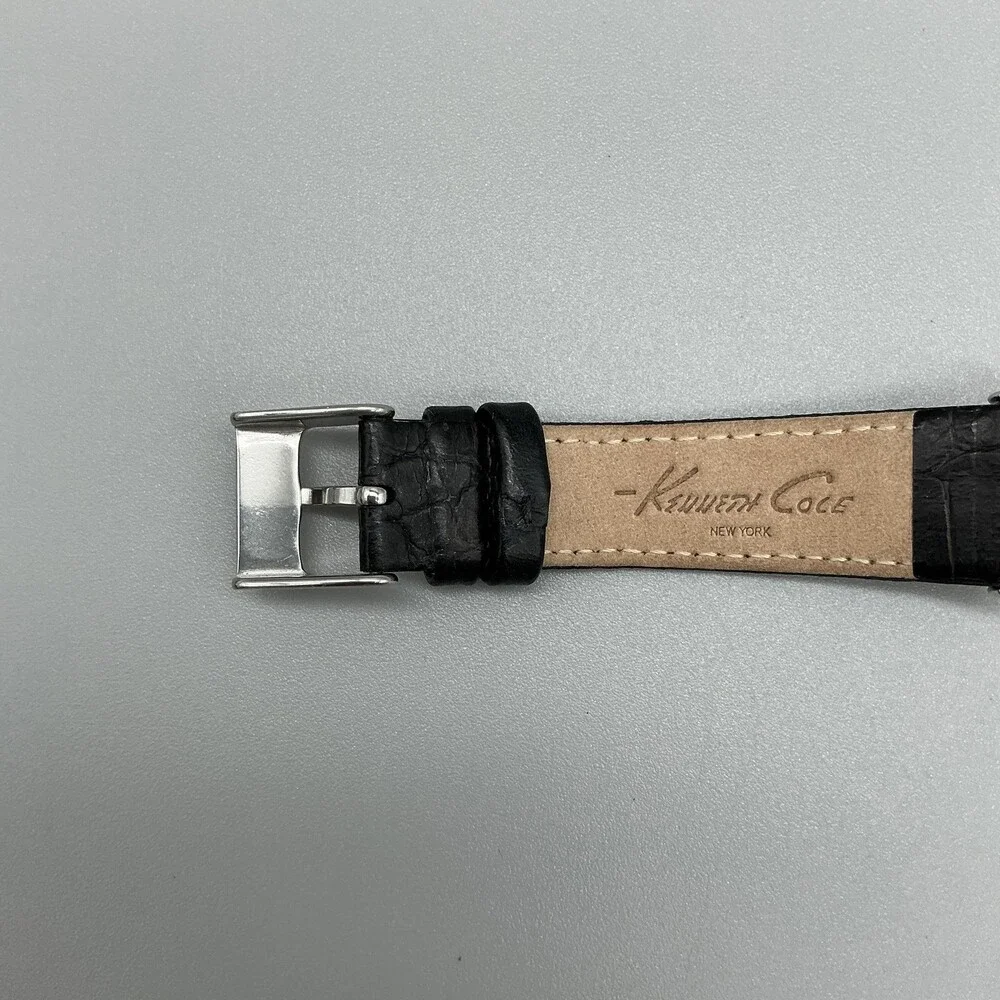 Kenneth Cole Womens Watch 35mm Silver Tone Diamond Black KC2898 New Battery